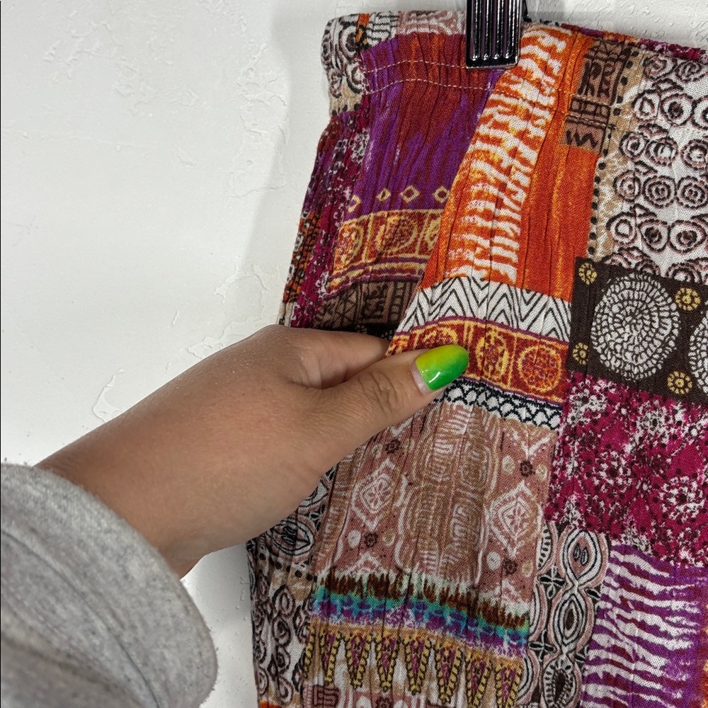 Islander Multicolor Patchwork Palazzo Pants Size … - image 3
